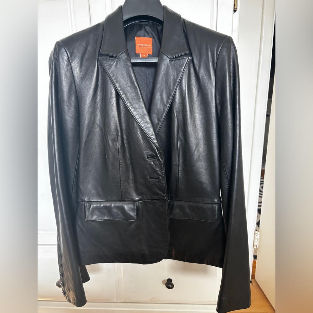 Women’s soft black leather jacket